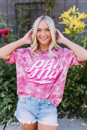 Phi Mu Pink Tie Dye Tee