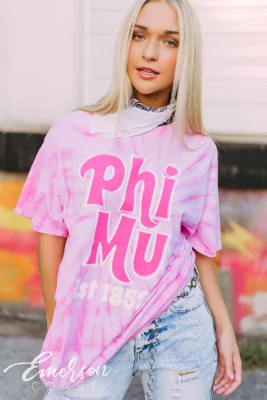 Phi Mu Pink Tie Dye Tshirt