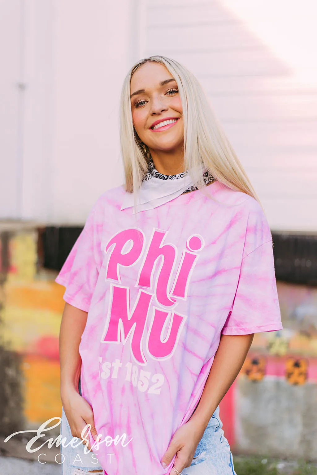 Phi Mu Pink Tie Dye Tshirt