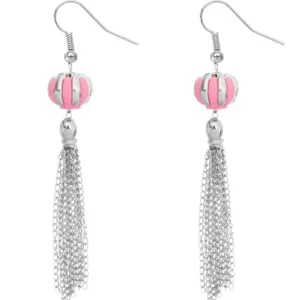Pink Multi Chain Drop Earrings