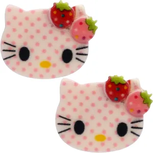 Pink White Hello Kitty Polka Dot Post Earrings