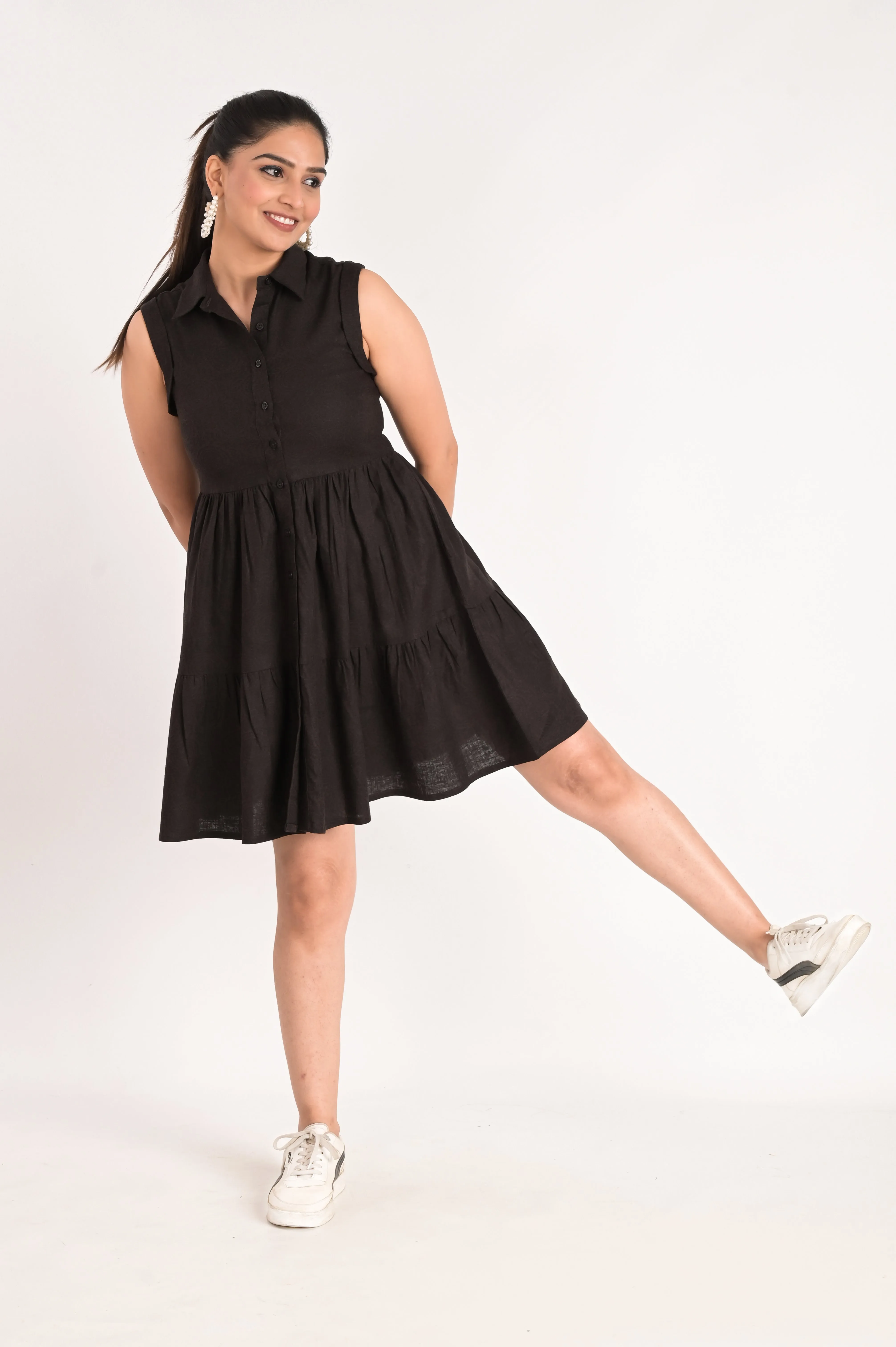 Playful Coffee Paisley Dress