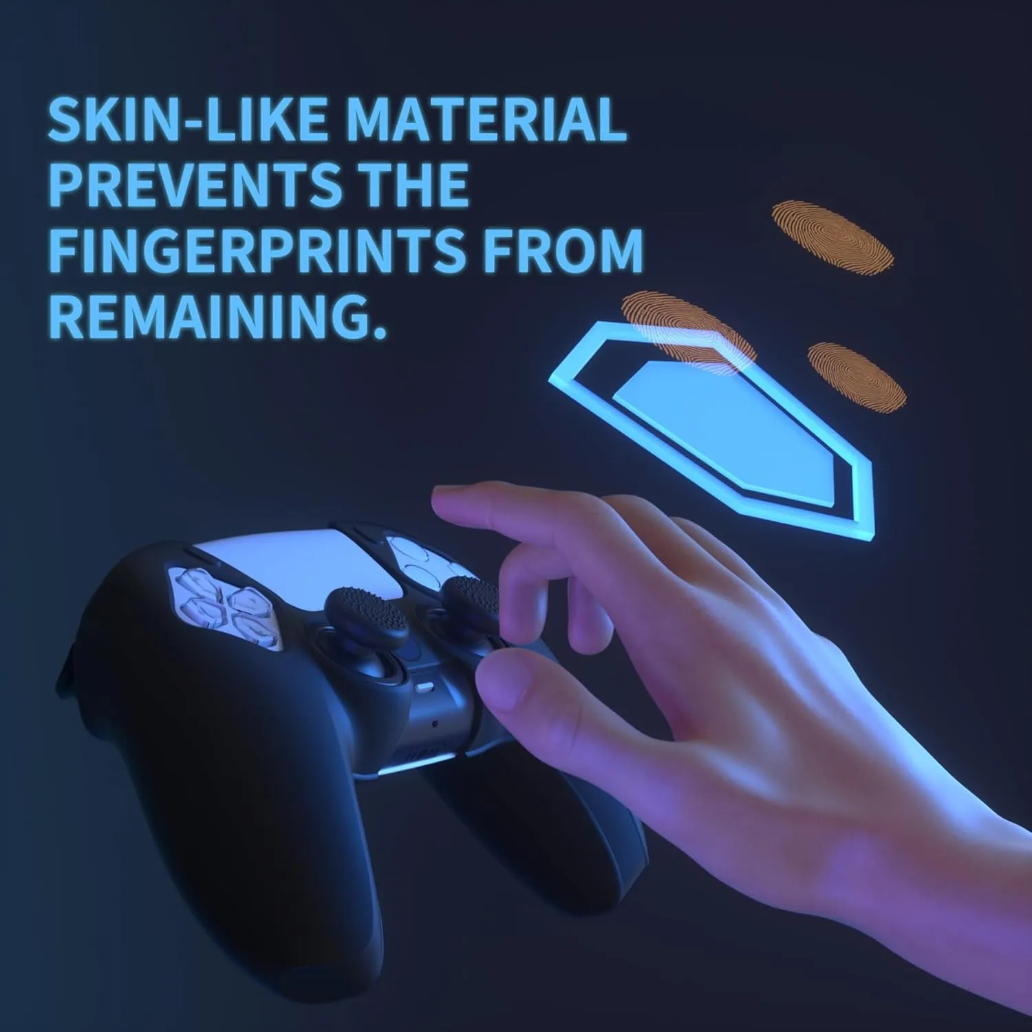 PlayVital Pure Series - Dockable Model - Anti-Slip Silicone Cover Skin for PS5 Controllers, Soft Rubber Grip Case - Compatible with Charging Stations - Thumb Grip Caps included - Black