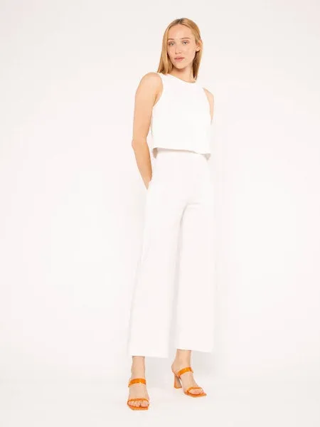 ponte knit straight leg pant-cropped