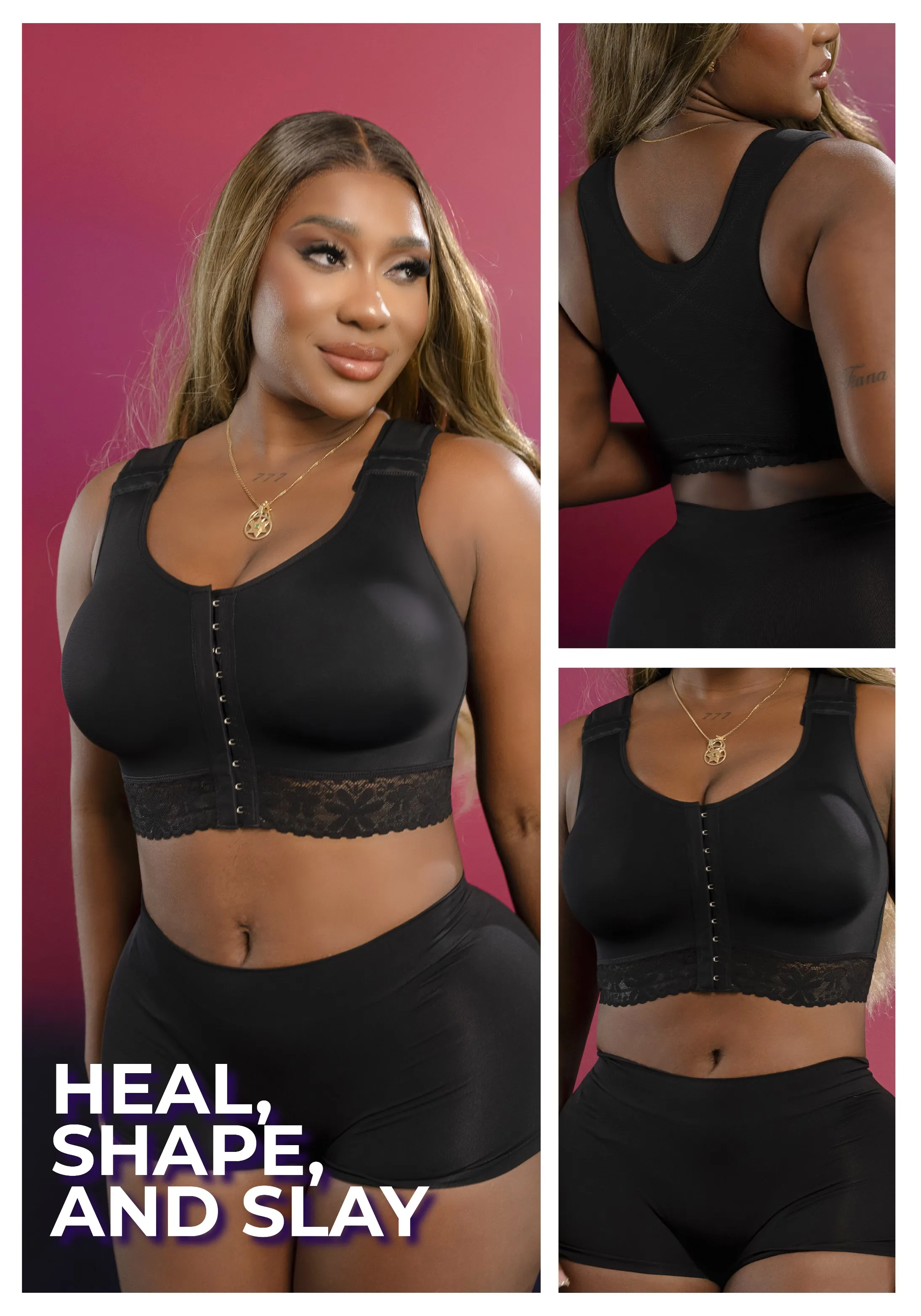 Post-Breast Augmentation & Mastectomy | Stage 1 Compression Bra | Front Closure for Easy Wear