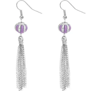 Purple Multi Chain Drop Earrings