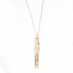 "SHE BELIEVED SHE COULD" MESSAGE CHARM PENDANT NECKLACE