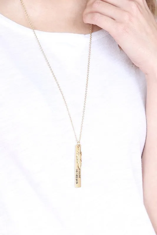 "SHE BELIEVED SHE COULD" MESSAGE CHARM PENDANT NECKLACE
