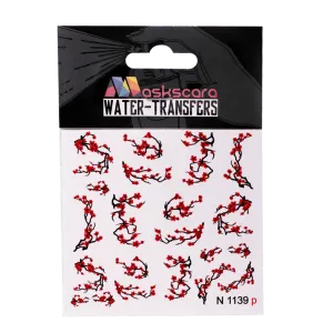 Red Cherry Blossoms Water Transfer - 1139P