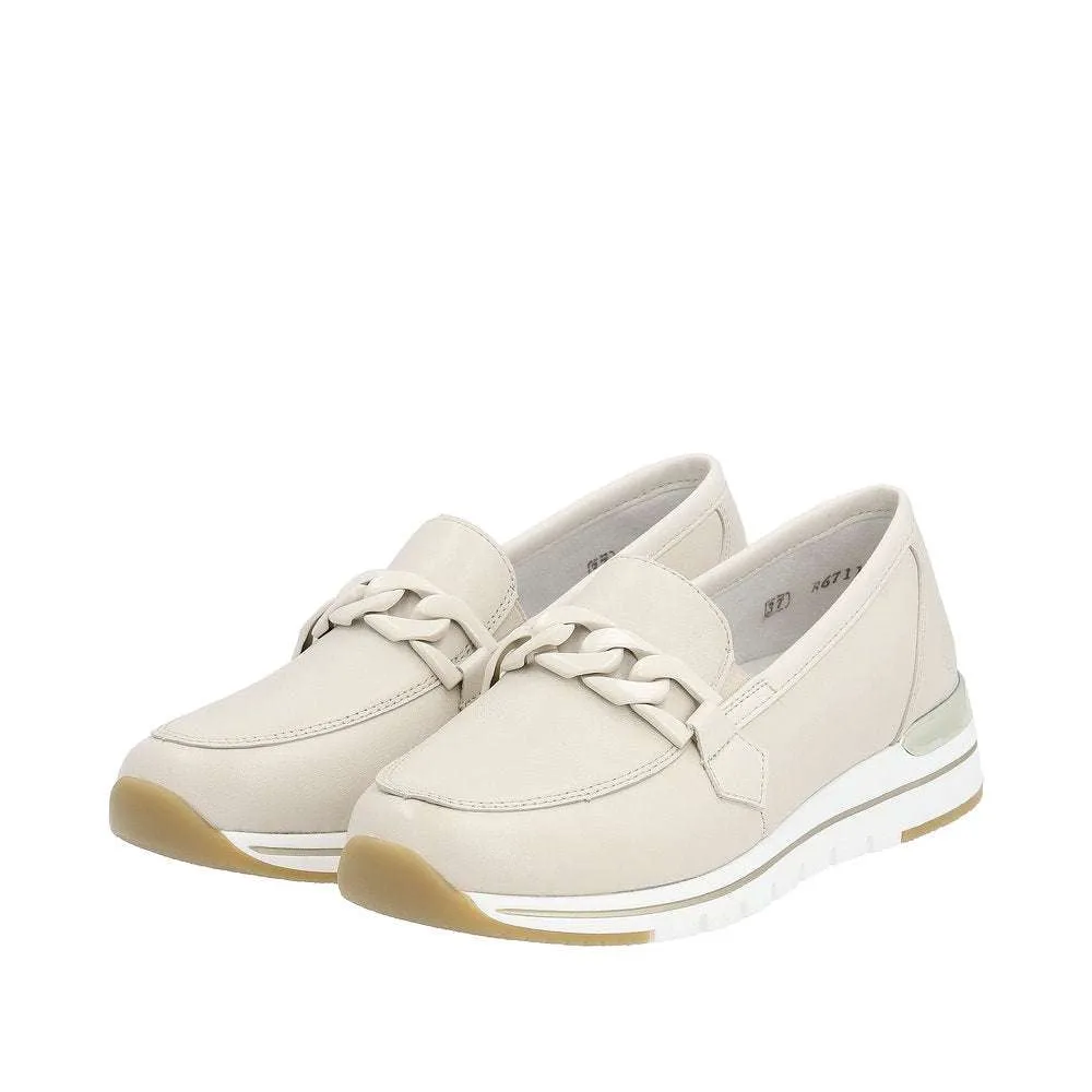 Remonte Beige Wide Fit Loafer |R671160