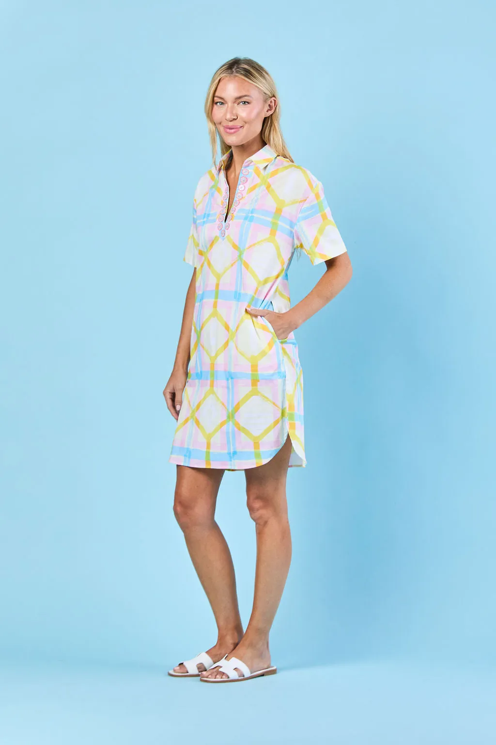 Rhodes Dress in Daffodil Picnic