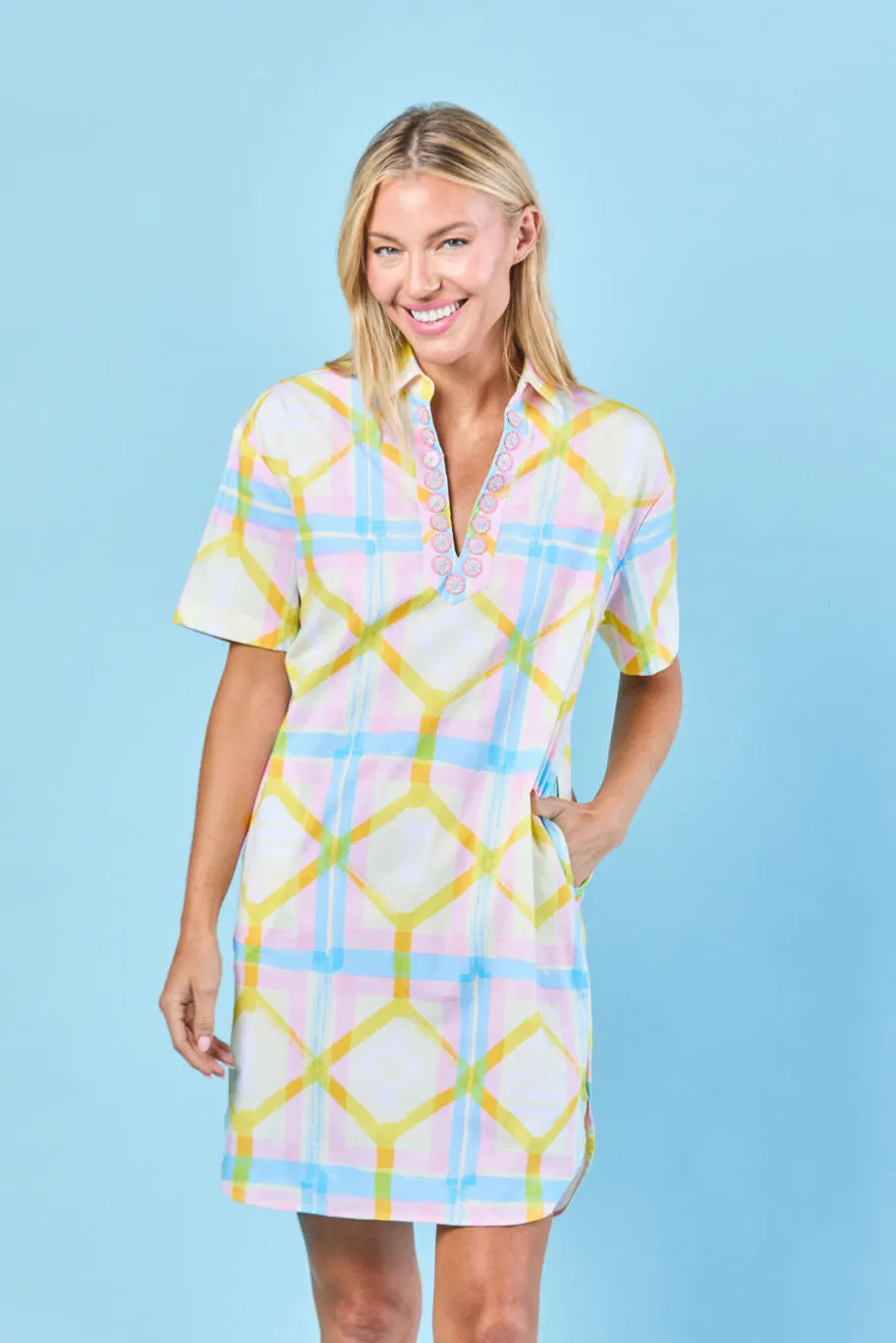 Rhodes Dress in Daffodil Picnic