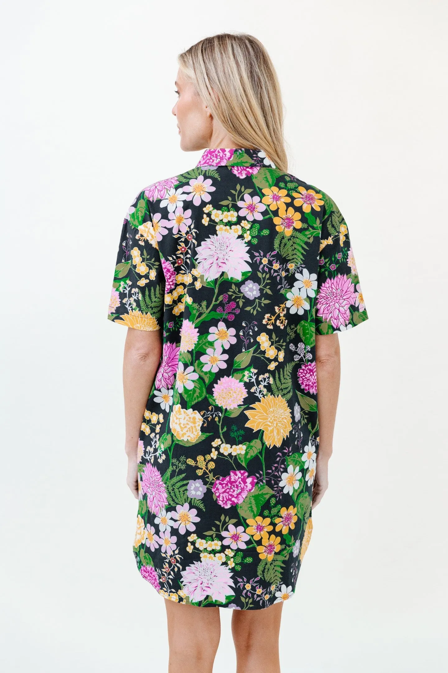 Rhodes Dress in Midnight Flourish