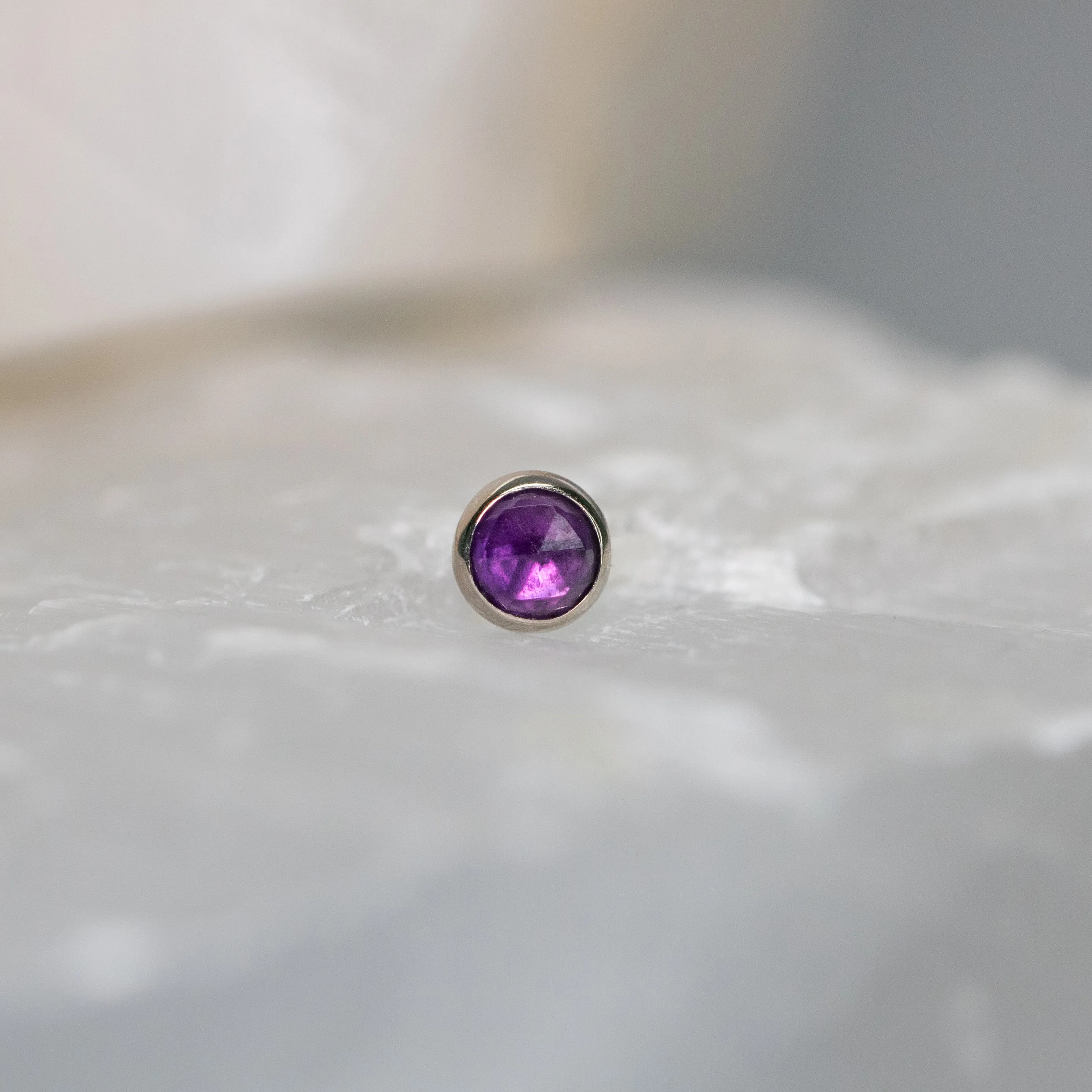 Rose-Cut Amethyst Bezel End