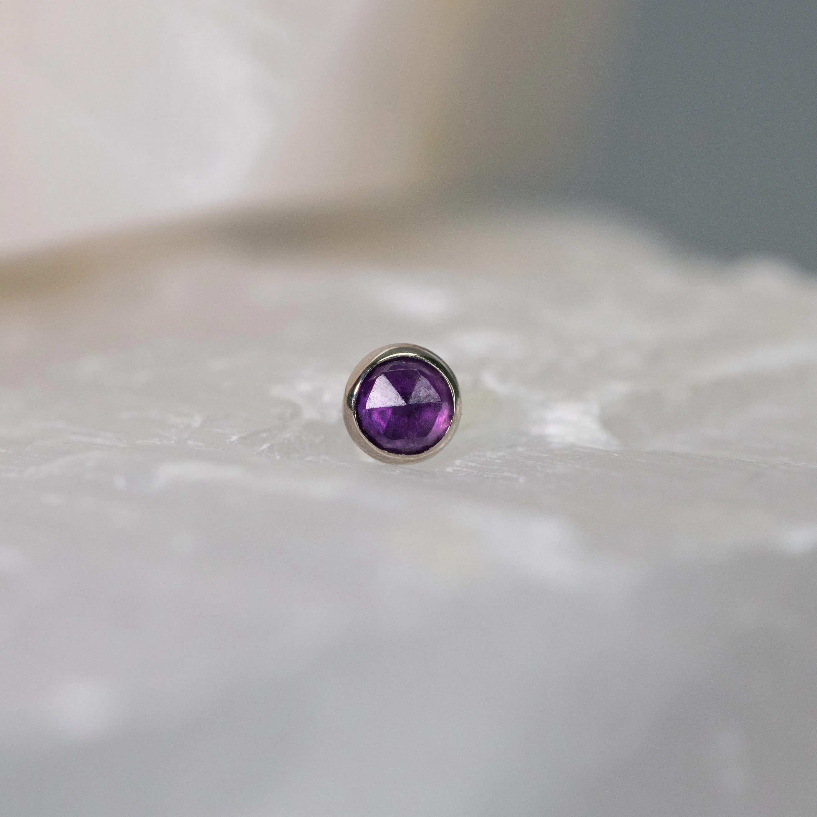 Rose-Cut Amethyst Bezel End