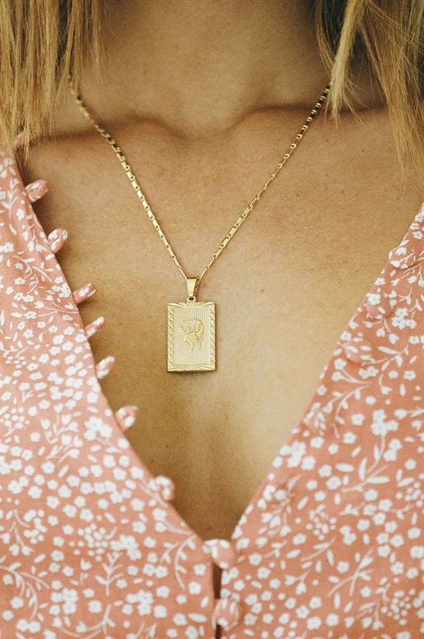 Rose Plate Necklace