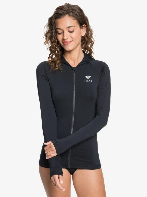 Roxy Womens Essentials Long Sleeve Hooded UPF 50 Zipped Rashguard