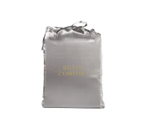 Royal Comfort Satin Sheet Set 3 Piece Fitted Flat Sheet Pillowcases - Charcoal
