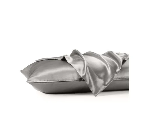 Royal Comfort Satin Sheet Set 3 Piece Fitted Flat Sheet Pillowcases - Charcoal