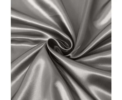 Royal Comfort Satin Sheet Set 3 Piece Fitted Flat Sheet Pillowcases - Charcoal