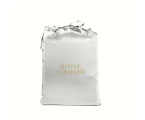 Royal Comfort Satin Sheet Set 3 Piece Fitted Flat Sheet Pillowcases - Silver