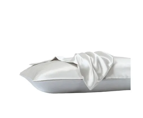 Royal Comfort Satin Sheet Set 3 Piece Fitted Flat Sheet Pillowcases - Silver