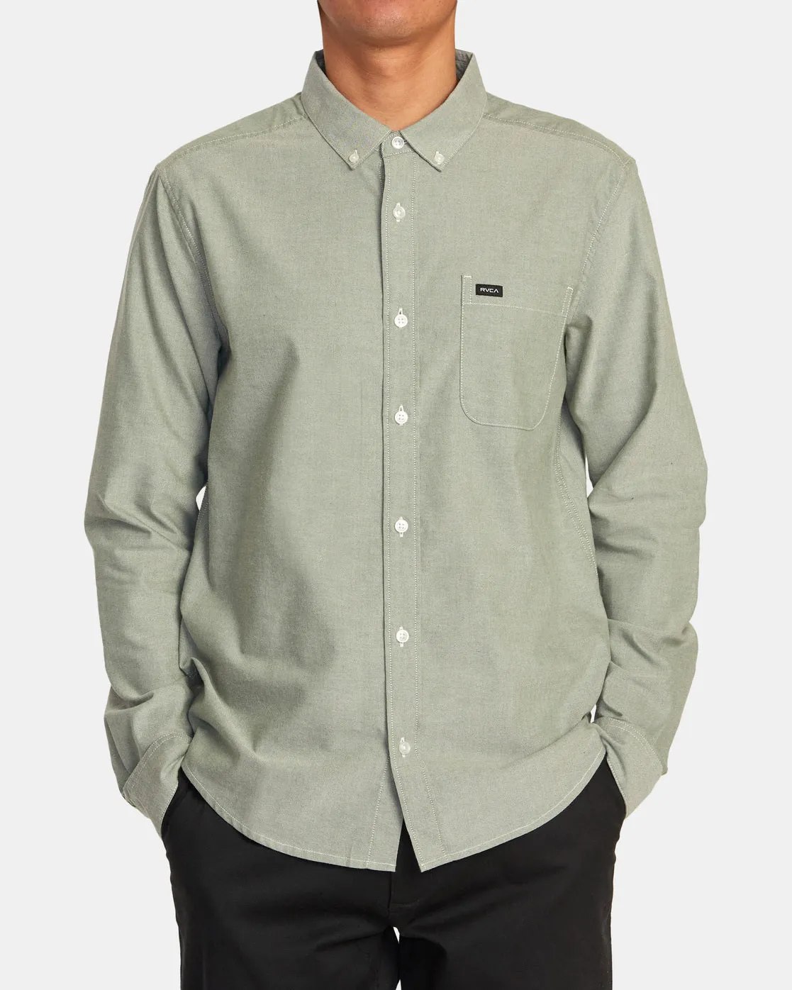 RVCA Mens Thatll Do Stretch Long Sleeve Shirt