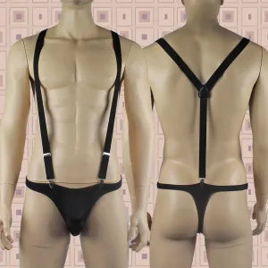 SALE - Stretch Elastic Clip on Suspender Braces Black