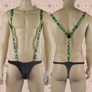 SALE - Stretch Elastic Clip on Suspender Braces Camoflauge