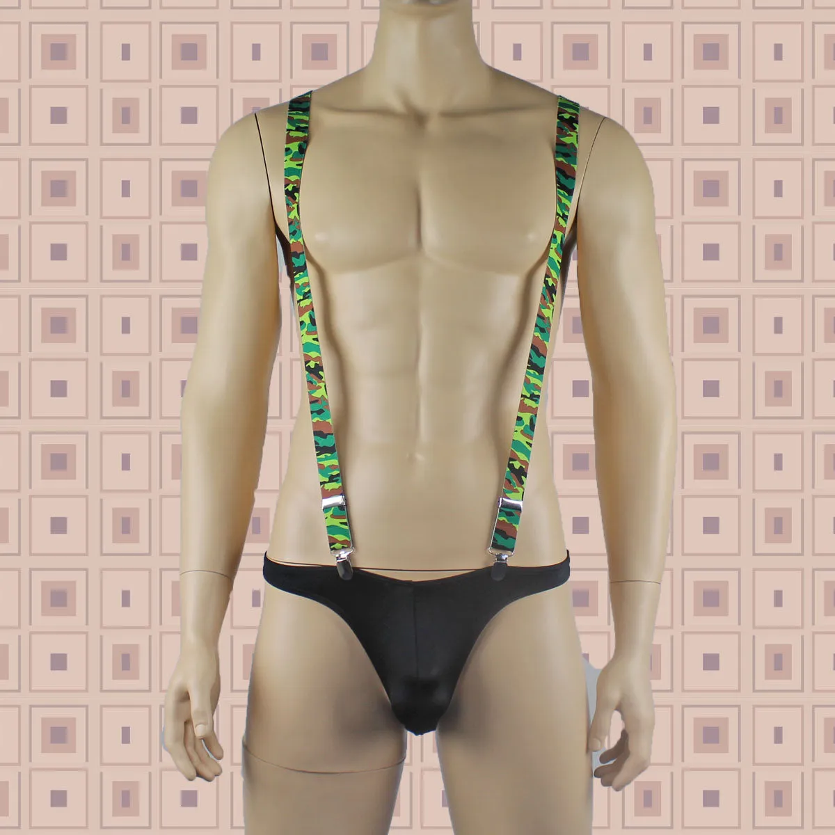 SALE - Stretch Elastic Clip on Suspender Braces Camoflauge