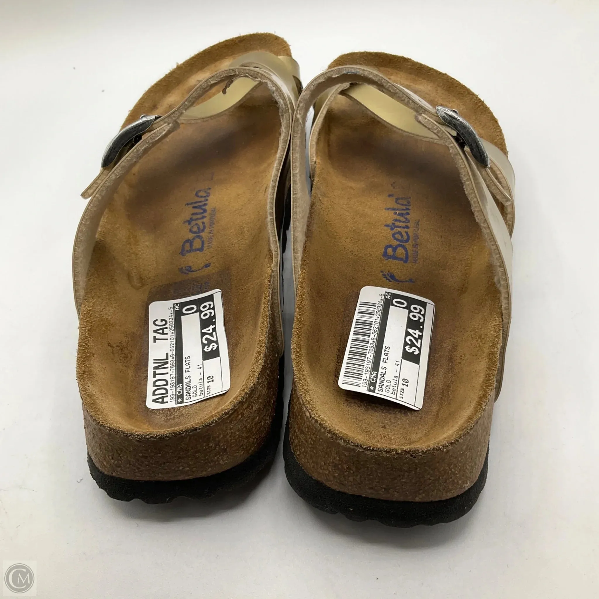 Sandals Flats By Cma In Gold, Size: 10