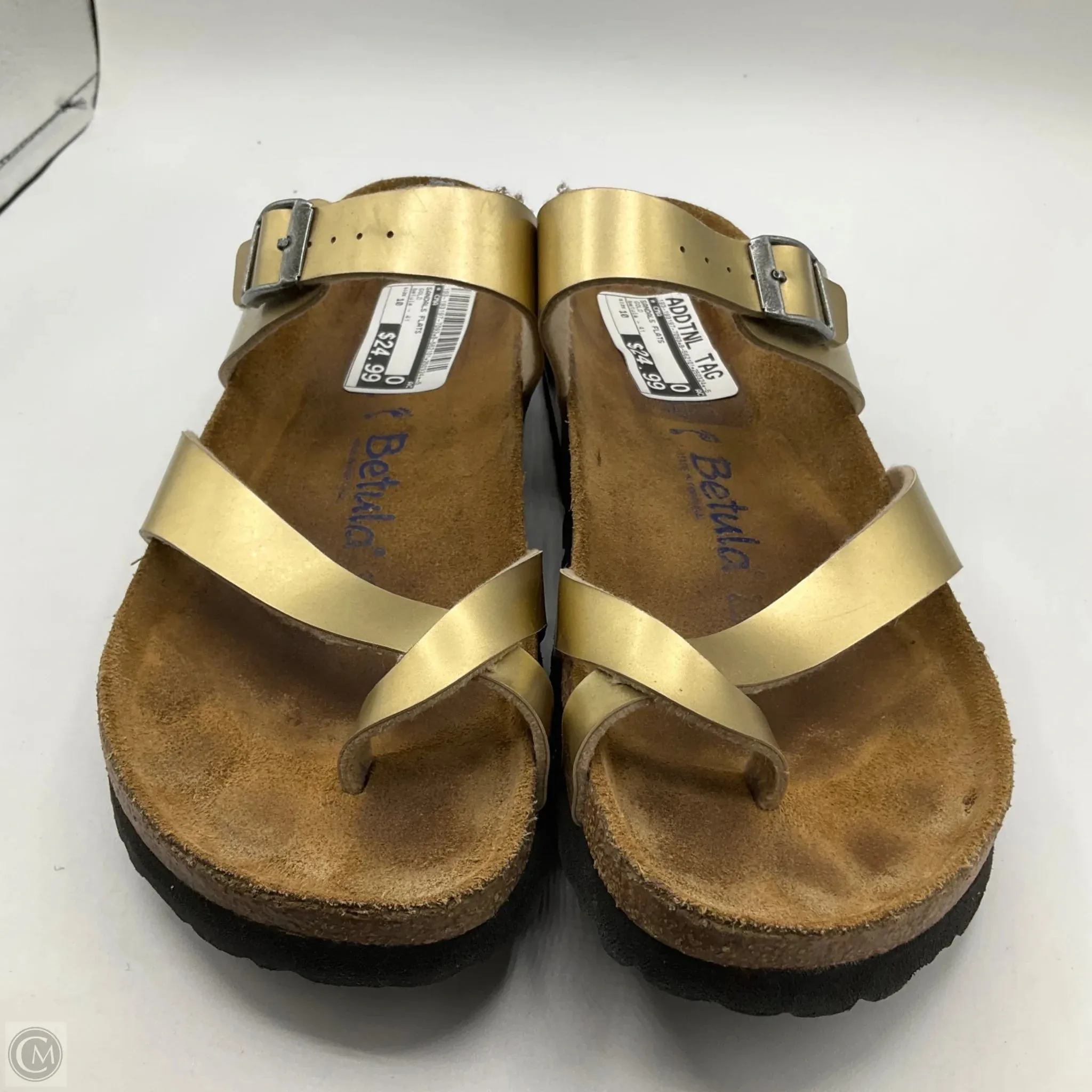 Sandals Flats By Cma In Gold, Size: 10
