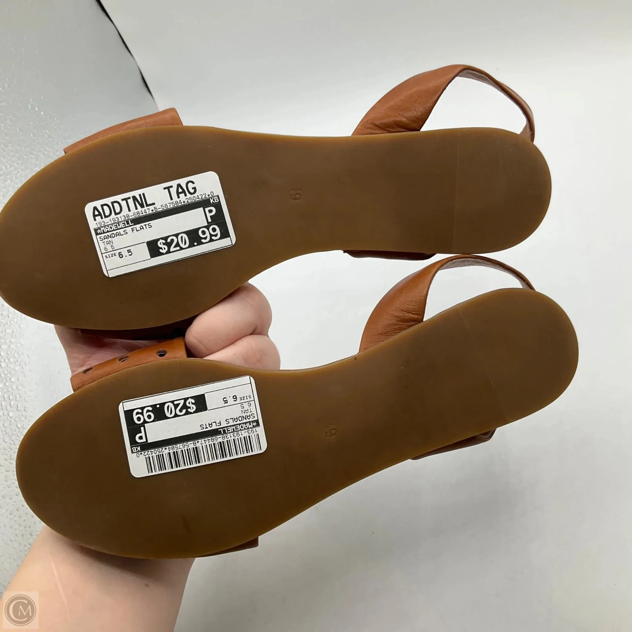 Sandals Flats By Madewell In Tan, Size: 6.5