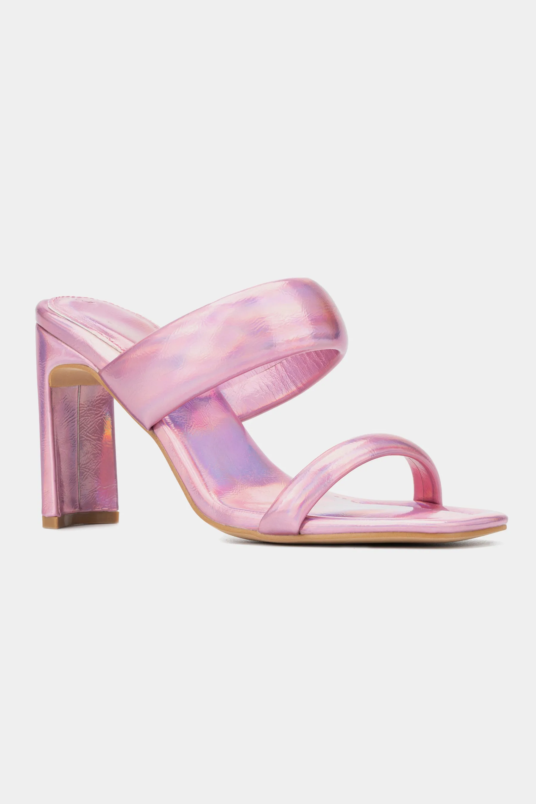 Sanica Puffy Strap Heeled Sandal