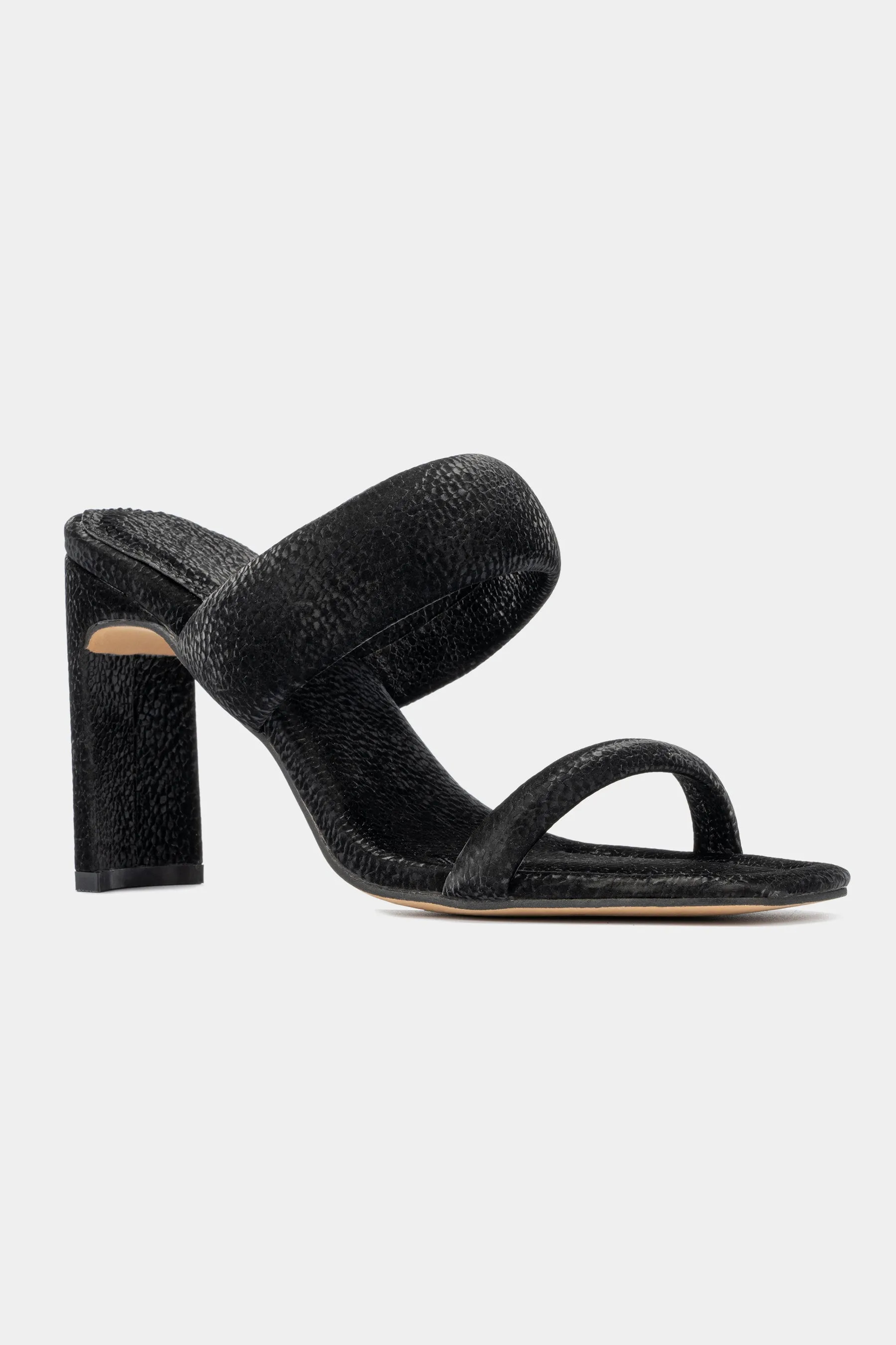Sanica Puffy Strap Heeled Sandal