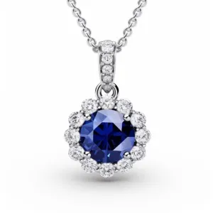 SAPPHIRE AND DIAMONDS PENDANT