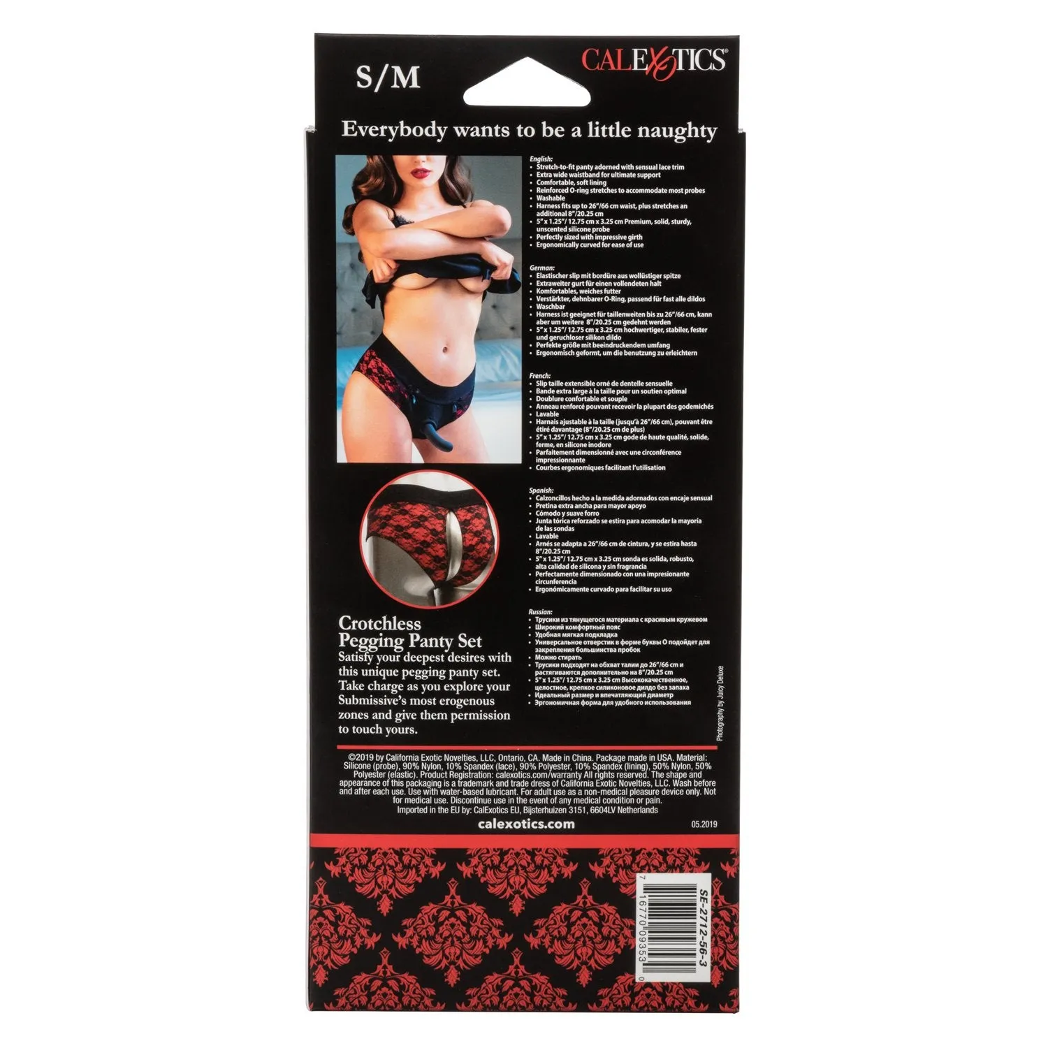 Scandal® Crotchless Pegging Panty Set - S/M