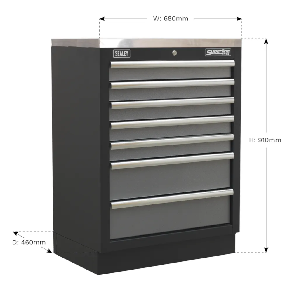 Sealey Modular 7 Drawer Floor Cabinet 680mm - E