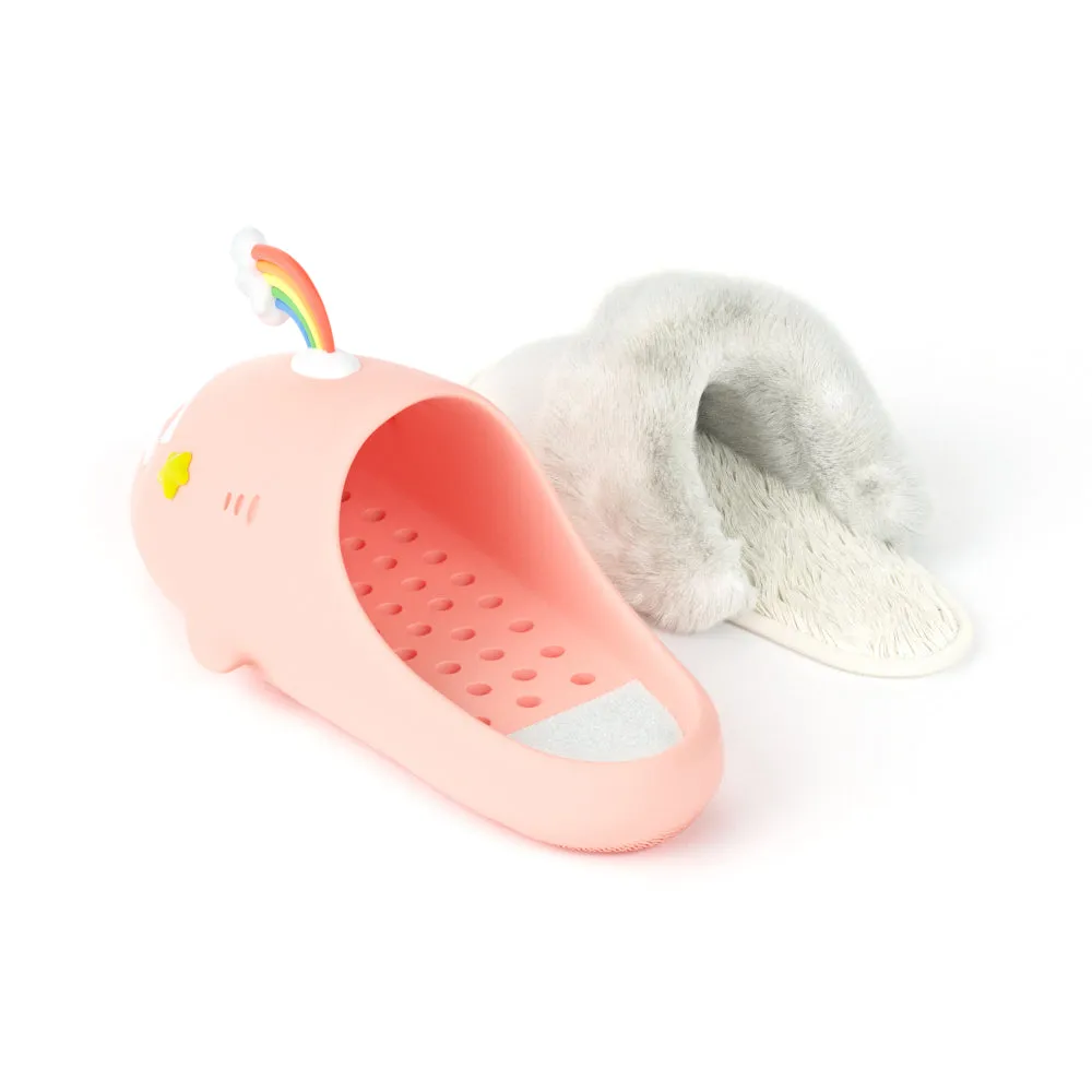 Sharkicks Pro - Winter Rainbow Star Eyes Heel-open