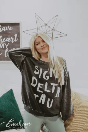 Sigma Delta Tau Gray Bomber Sweatshirt