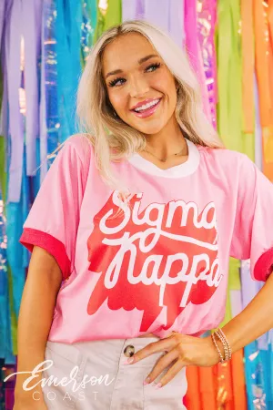 Sigma Kappa PR Retro 3d Font Colorblock RInger
