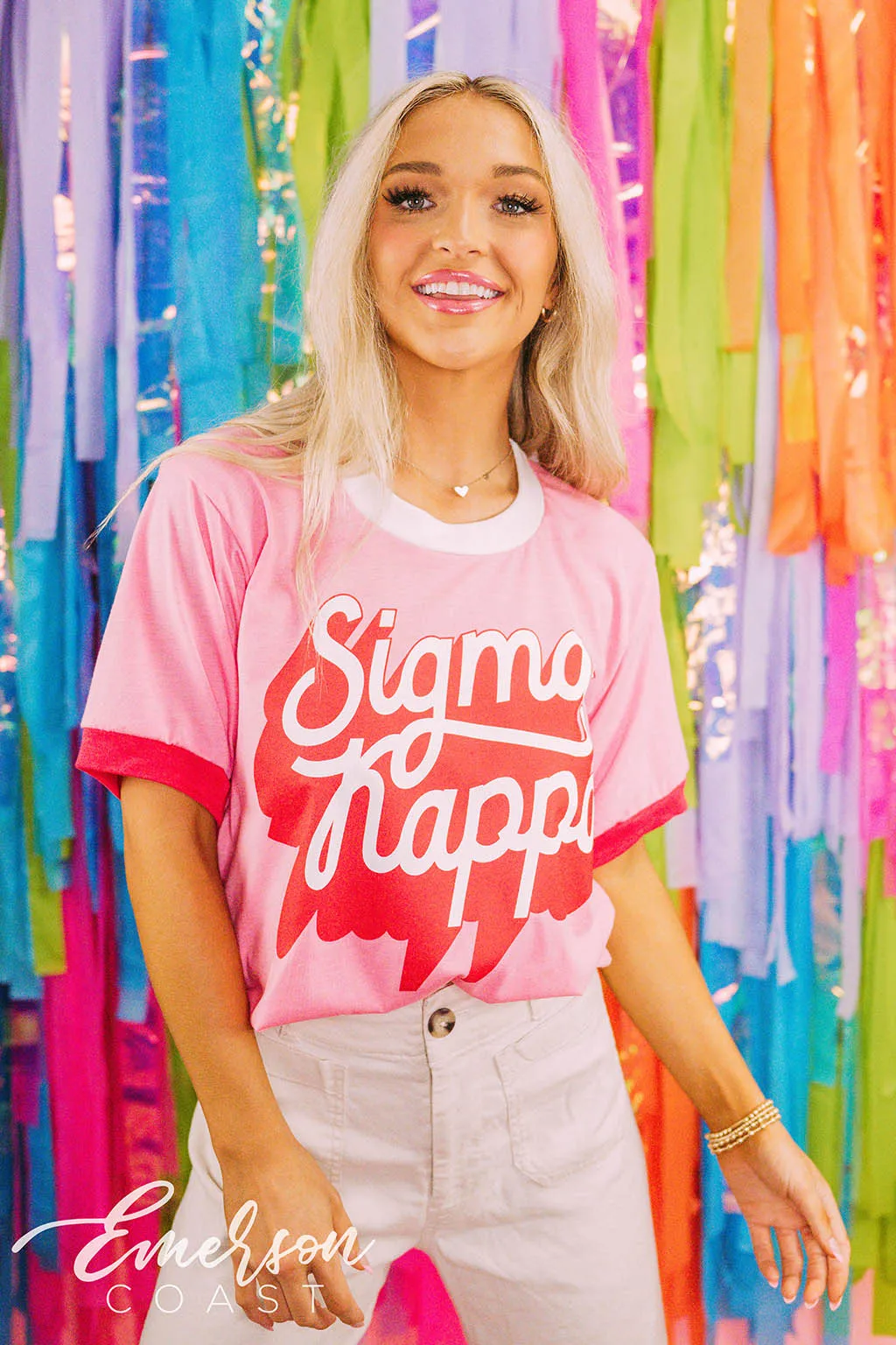 Sigma Kappa PR Retro 3d Font Colorblock RInger