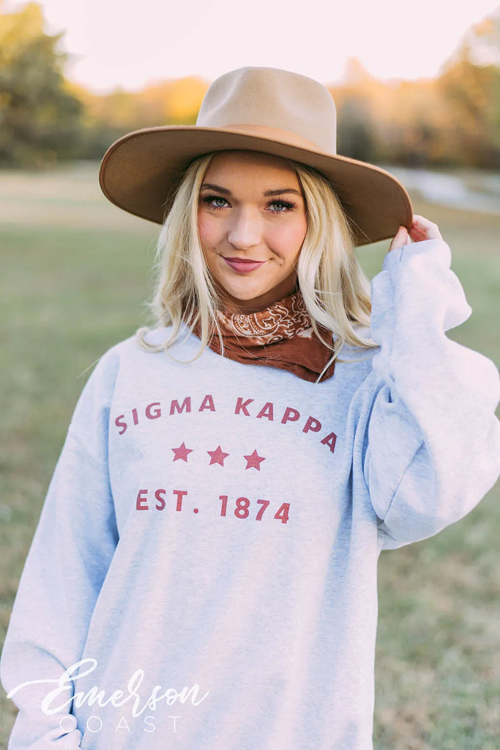Sigma Kappa Simple Star Ash Gray Sweatshirt