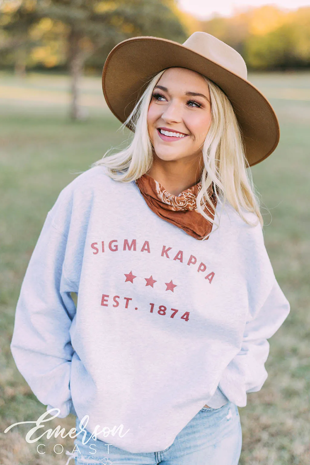 Sigma Kappa Simple Star Ash Gray Sweatshirt