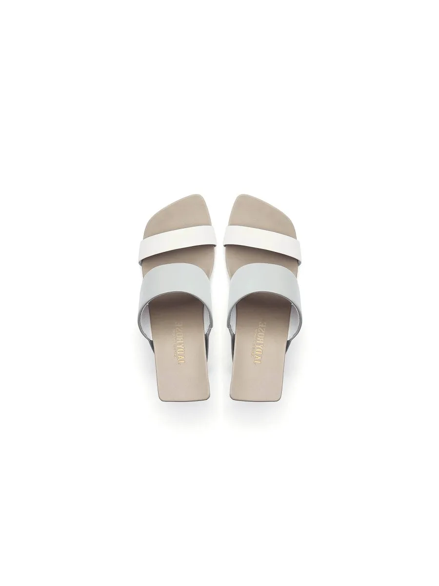 Signature Open-Heel Leather Slide Sandal - Cream