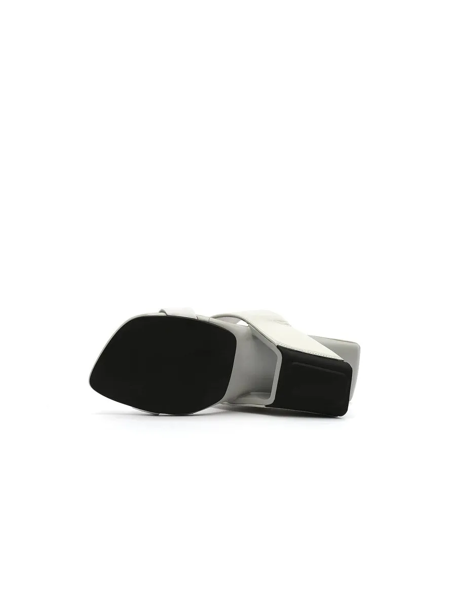 Signature Open-Heel Leather Slide Sandal - Cream