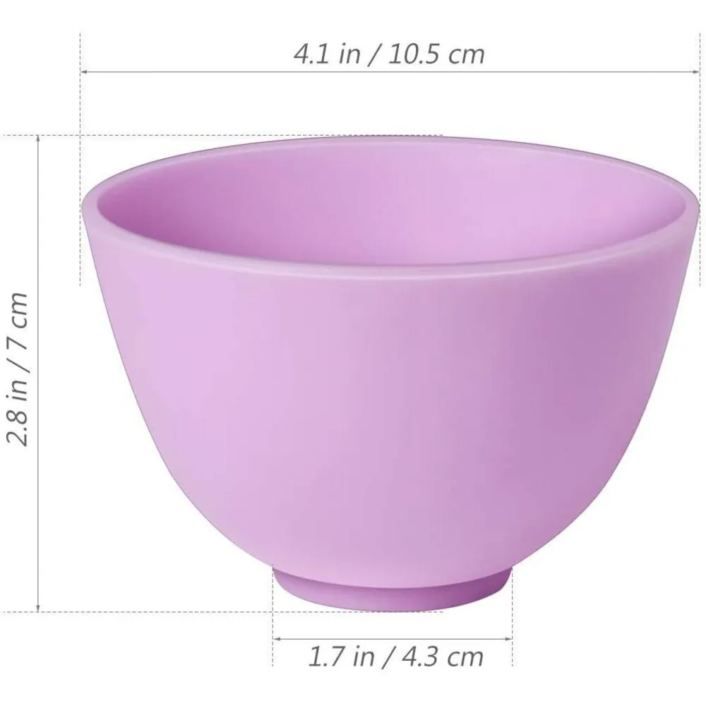 Silicone Facial Mask Mixing Bowls - 4.1" Diameter X 2.8" Tall / Set of 5