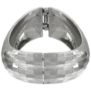 Silver Arch Curved Hinged Bracelet