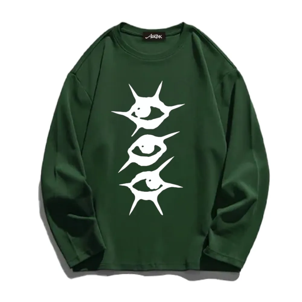 Simple Eyes Print Long Sleeve Shirt