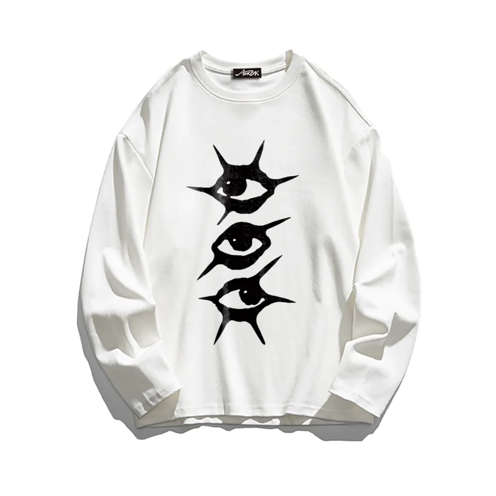Simple Eyes Print Long Sleeve Shirt